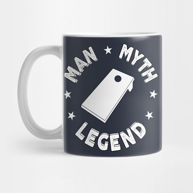 Funny Cornhole T-Shirt Man Myth Legend Bean Bag Toss Dad by 14thFloorApparel